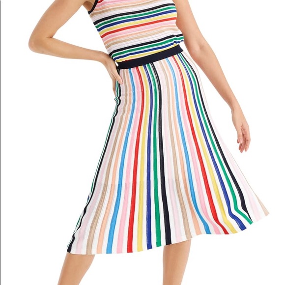 J. Crew Dresses & Skirts - J.Crew Rainbow Stripe Pull On Flare Skirt